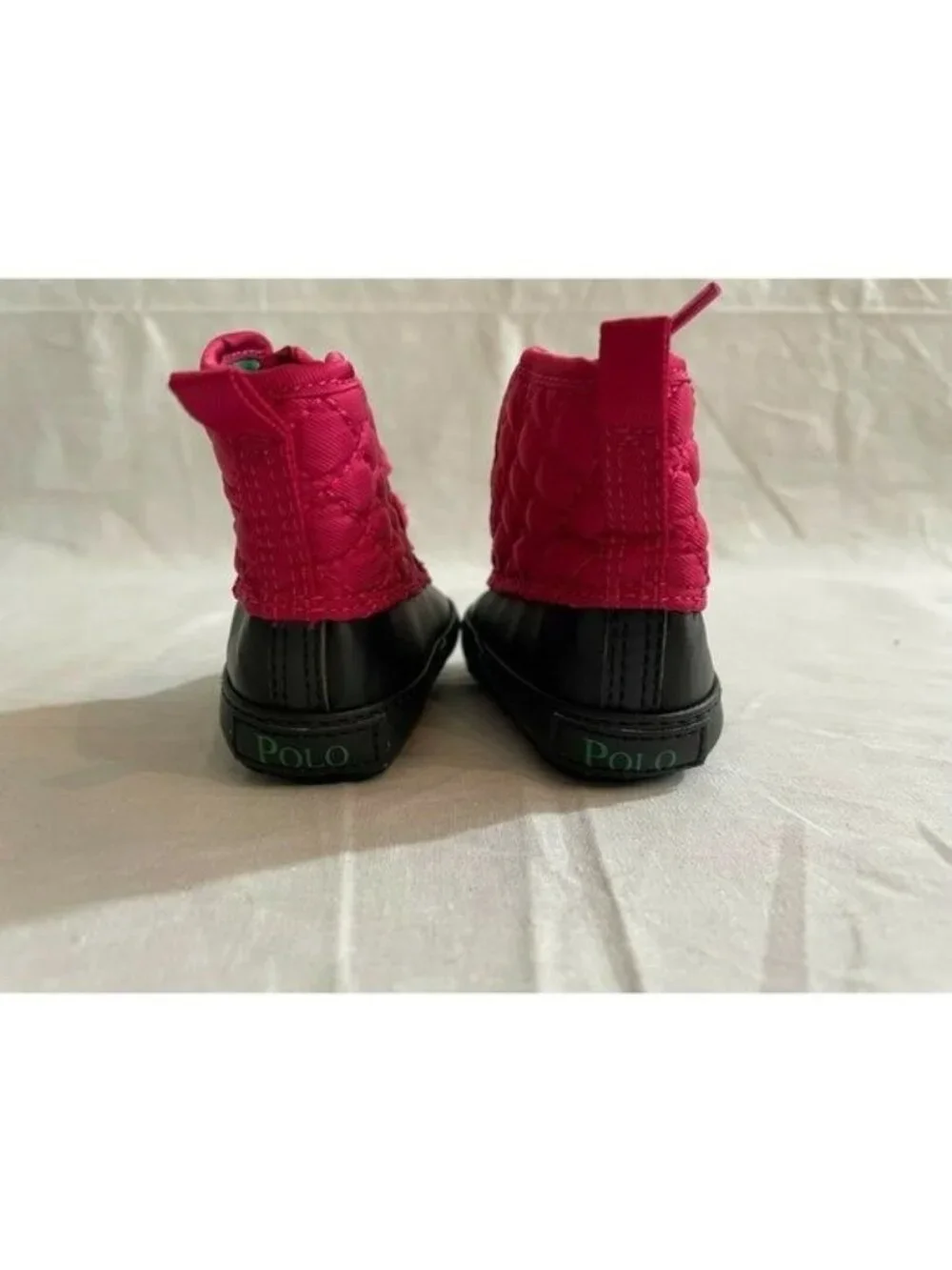 Polo Ralph Lauren Baby Girl's Shoes Lace-Up Canvas Boots Fucsia Black Size 1